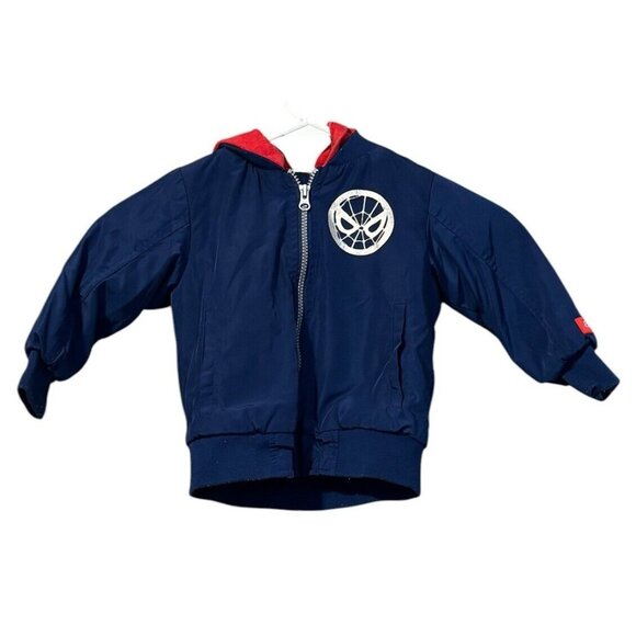 Boy's‎ Marvel Spiderman Jacket Red and Blue Hooded Coat Size 3T Character Hood - Picture 1 of 12